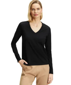 Damen Langarmshirt V-Ausschnitt