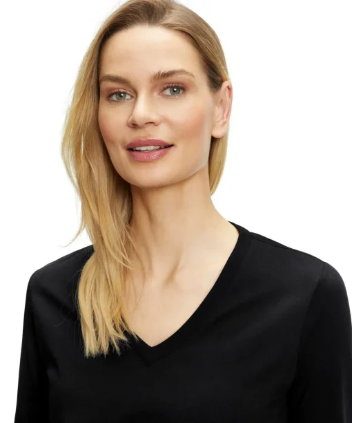 Damen Langarmshirt V-Ausschnitt