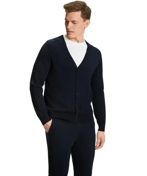 Herren Cardigan Collegekragen